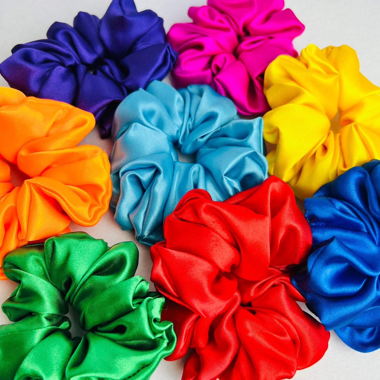 Bright Satin Scrunchies