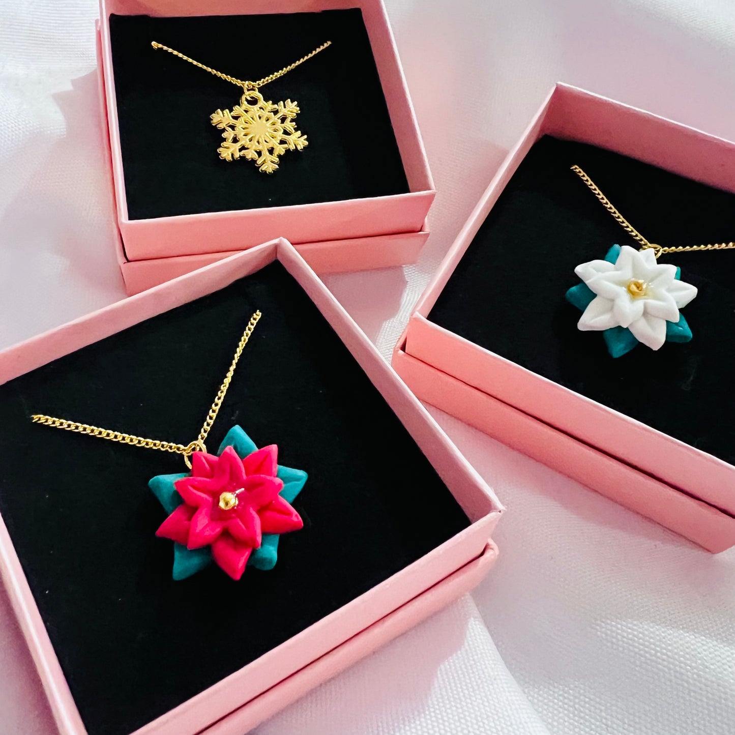 Snowflake Necklace Gold Plated