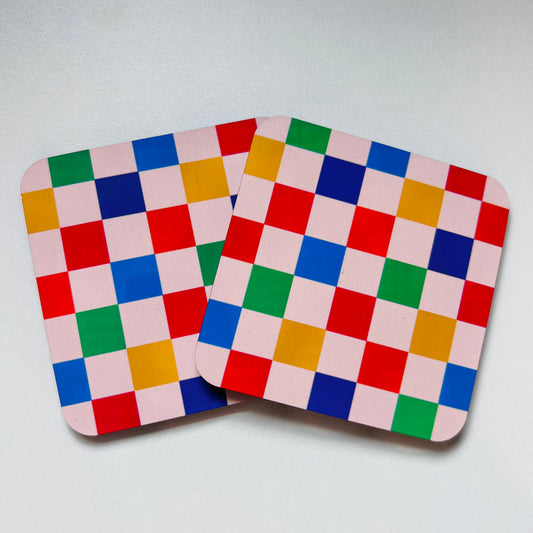 Colourful Check Coaster