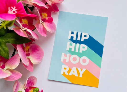 Hip Hip Hooray Postcard Print
