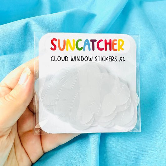 Cloud Small 6 Pack of Suncatcher Window Stickers