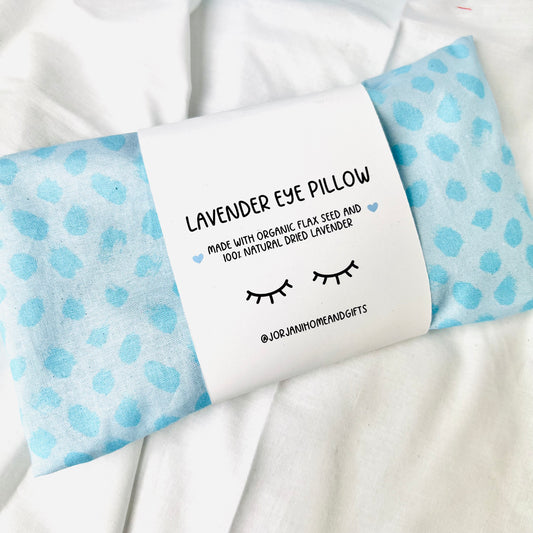 Lavender Eye Pillow in Blue Brushstroke Print