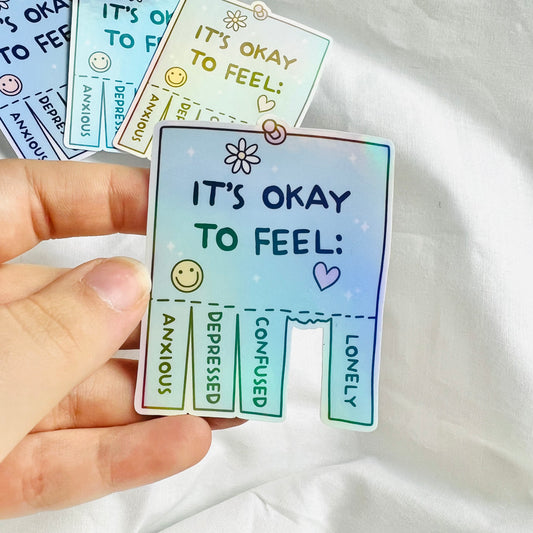 “It's Okay to Feel” Shimmery Vinyl Sticker
