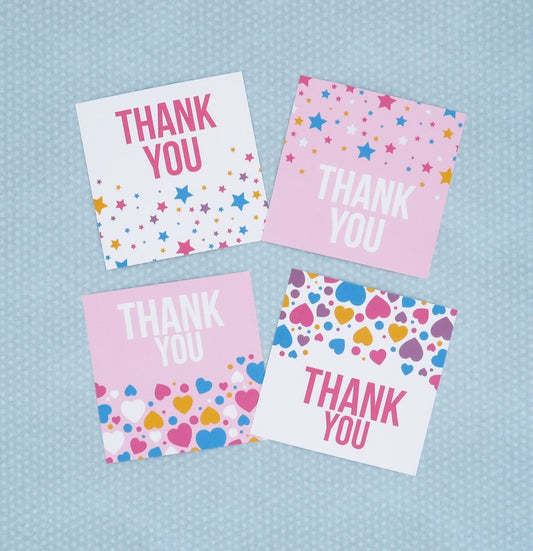 Thank You Star & Heart Cards - Pack of 4