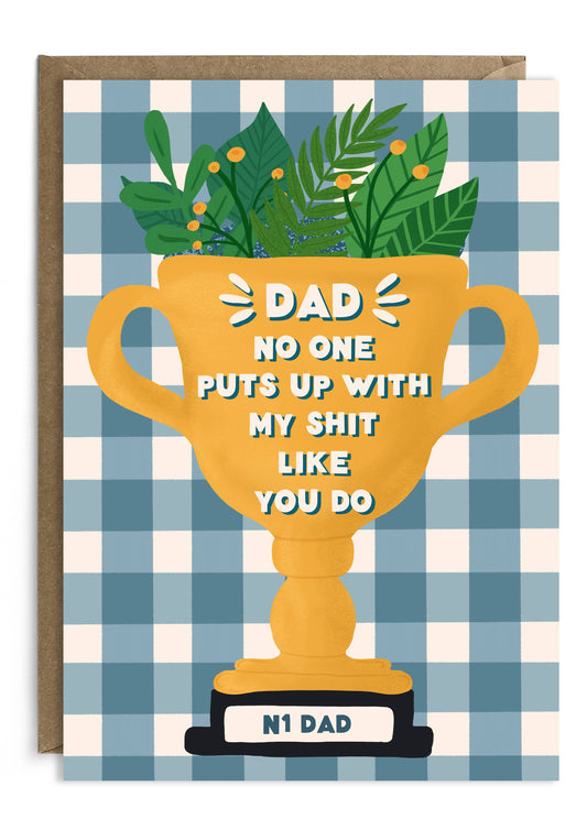 Best Dad Trophy Card