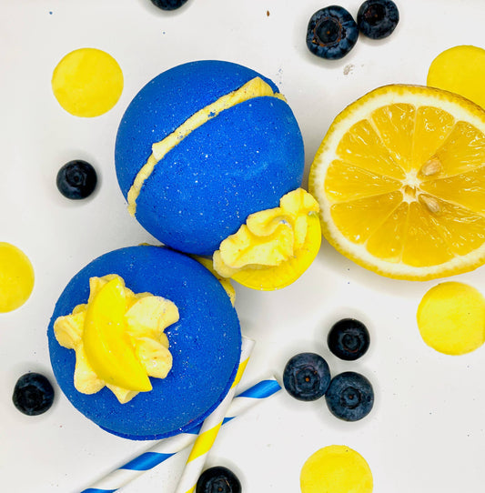 Handmade Blueberry Lemon Cocoa Shea Butter Bath Bomb